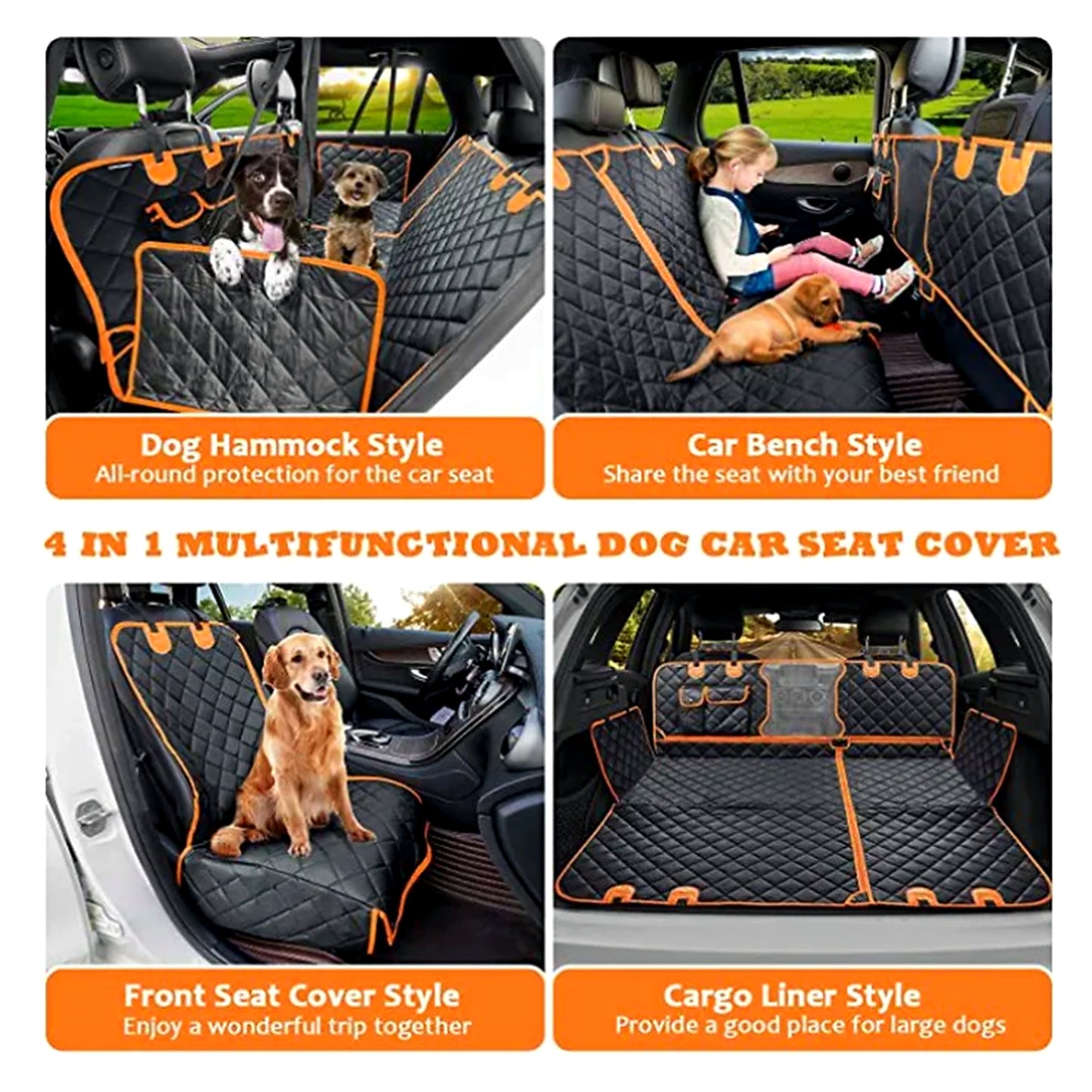 Margaret's PawGuard 4-in-1 Waterproof Dog Car Seat Cover