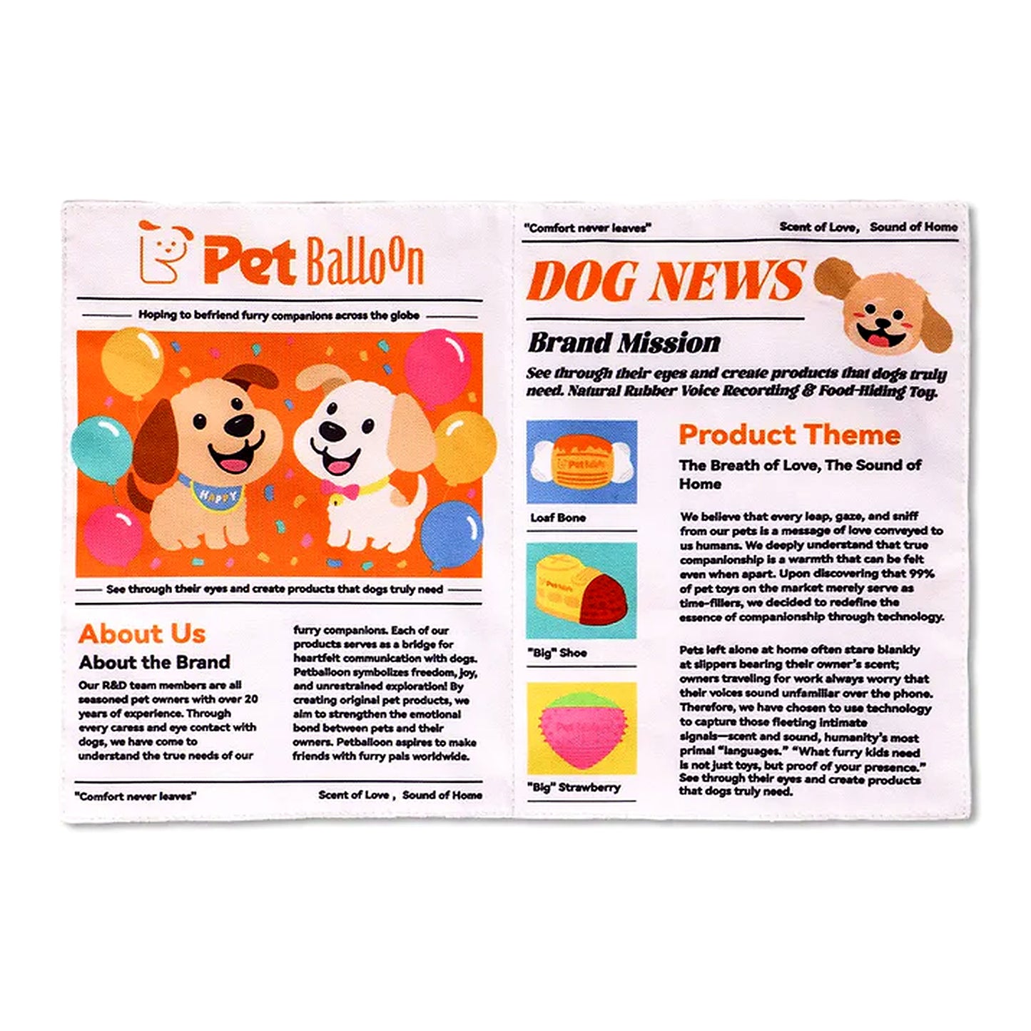 Margaret's Pawspaper Crinkle Dog Toy