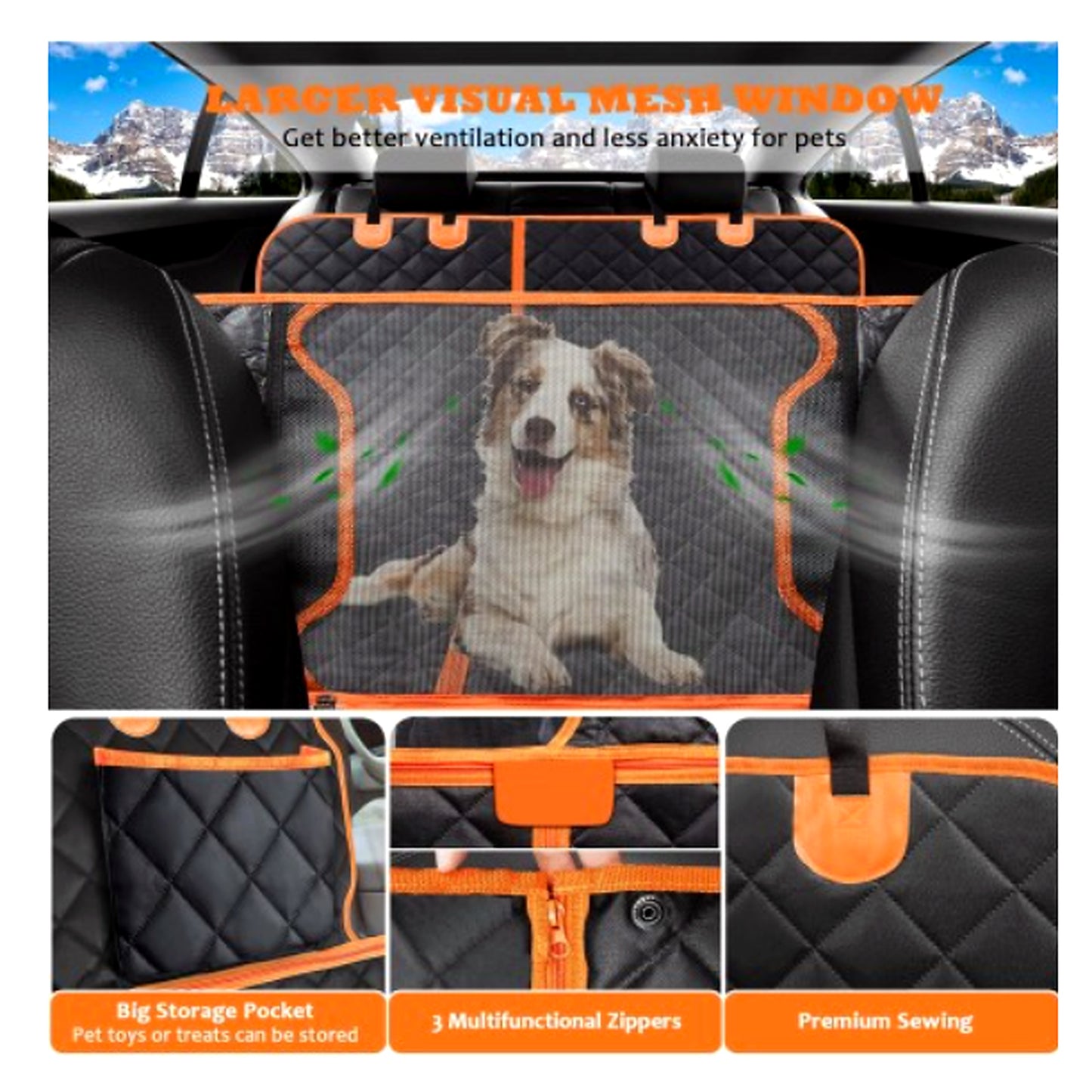 Margaret's PawGuard 4-in-1 Waterproof Dog Car Seat Cover